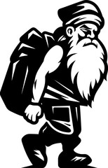 Santas Struggle Sack Carrying Logo Overworked Claus Exhausted Shoulder Icon