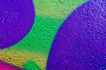 Colorful beautiful background of urban spray drawing graffiti on city wall. Bright vivid pattern of  modern art for wallpaper and design.