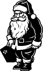 Drained Kris Kringle Burdened Bag Icon Sleepy Father Christmas Tired Sack Emblem