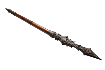 The Grand Fusion: Wooden and Metal Sword With a Long Blade. On White or PNG Transparent Background.