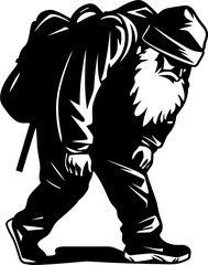 Worn Out Santa Fatigued Sack Logo Overworked St. Nick Shoulder Bag Icon