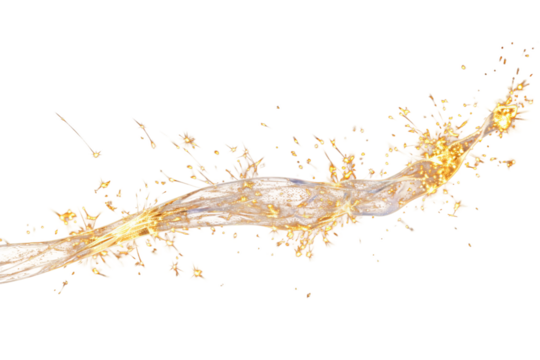 Golden Elixir Dancing Free. On White or PNG Transparent Background.