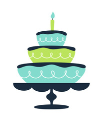 Vector flat cake isolated on white background