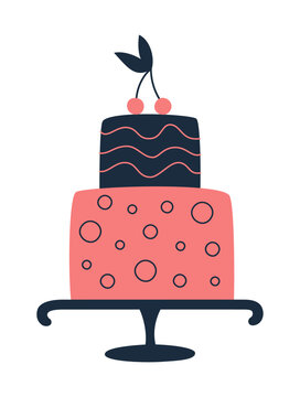 recommend clip art: Vector flat cake isolated on white background