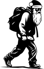 Worn Out Claus Shoulder Borne Emblem Dreary Kris Kringle Exhausted Bag Symbol