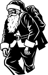 Sleepy Claus Fatigued Bag Logo Tired Kris Kringle Shoulder Borne Icon