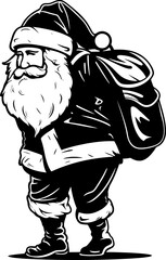 Worn Out Santa Shoulder Bag Icon Overworked Claus Tired Sack Emblem