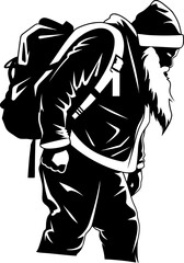 Overworked Claus Tired Sack Emblem Dreary Santa Fatigued Shoulder Logo