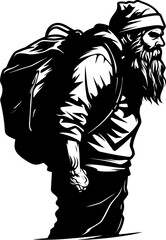 Exhausted Santa Tired Bag Logo Drained Claus Weary Shoulder Icon