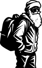 Fatigued Saint Nick Laden Sack Icon Drained Kris Kringle Shoulder Bag Symbol