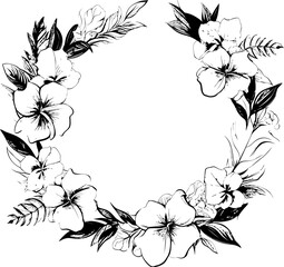 Botanic Borderline Plant and Flower Emblem Fern Finesse Exotic Foliage Icon