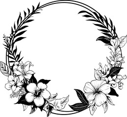 Vineyard Verve Exotic Plant Boundary Design Petal Pathway Floral Vector Icon