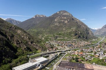panorama of the Aosta valley seen from the Bard fort