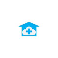 Digital illustration of a creative blue medical brand logo design for businesses