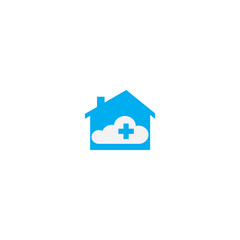 Digital illustration of a creative blue medical brand logo design for businesses