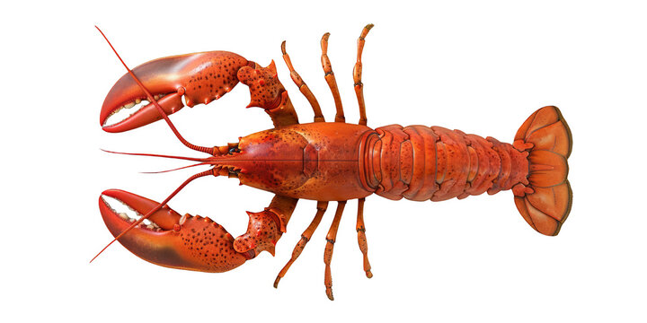 Big lobster on a white background.