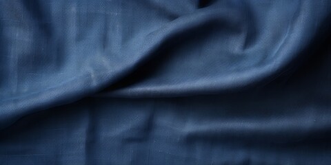 Indigo canvas texture background, top view. Simple and clean wallpaper with copy space area for text or design