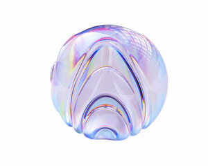 Fluid round abstract shape, futuristic modern banner design template, liquid glass sphere, 3d illustration - 785153945