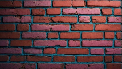 Wallpaper styled picture of wall made out of pink, common, burnt clay bricks