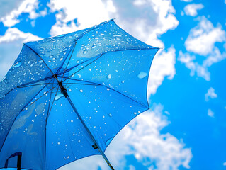 澄み渡る青空に浮かぶ一本の傘