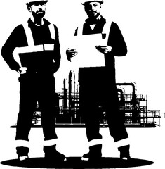 Technical Tandem Engineer Vector Icon Creative Coalition Paper Holding Engineers Logo