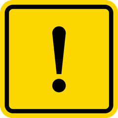 Yellow Warning Dangerous attention icon, danger symbol, Warning triangle icon. Yellow caution warn in png. Warning sign with exclamation mark vector.