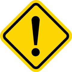 Yellow Warning Dangerous attention icon, danger symbol, Warning triangle icon. Yellow caution warn in png. Warning sign with exclamation mark vector.