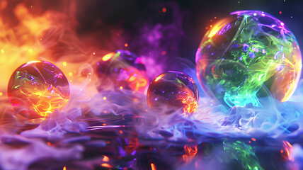 colorful liquid light effect, rainbow colored abstract psychedelic bubbles