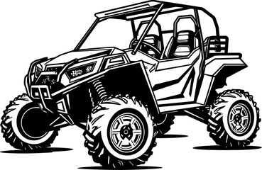 Outdoor Voyager UTV Logo Icon for Nature Lovers Adventure Cruiser Vector Emblem for UTV Enthusiasts