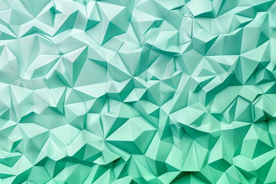 Abstract texture mint background banner panorama long with 3d geometric triangular gradient shapes for website, wallpaper, background