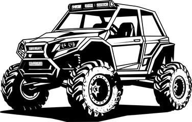 UTV Explorer Vector Logo for Outdoor Adventures Terrain Thriller UTV Emblem Symbolizing Adventure