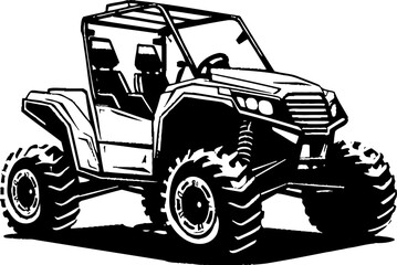 Trail Voyager Off Road Vehicle Vector Wilderness Navigator UTV Logo Symbol