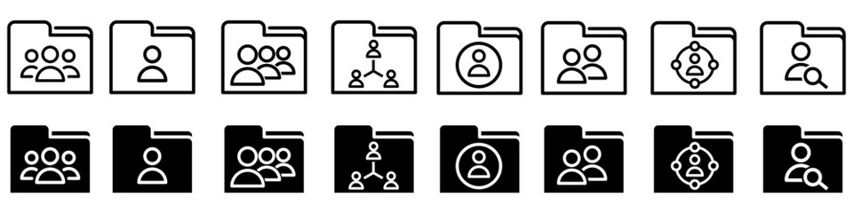 Users icon vector set. Data archive illustration sign collection. Database symbol. User data logo.