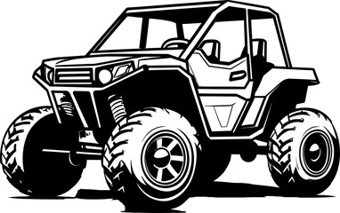Fototapeta na wymiar Off Road Odyssey Sport Vehicle Vector Adventure Seeker UTV Logo Icon