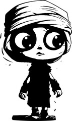 Nostalgic Nightwalker Vintage Mummy Logo Darling Dust Darling Cute Creepy Mummy Emblem