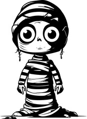 Retro Rattle Romance Vintage Mummy Logo Cryptic Charm Creepy Mummy Emblem