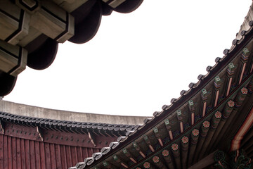 View of the eaves and roof in the palace - obrazy, fototapety, plakaty
