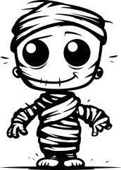 Cryptic Charm Vintage Mummy Emblem Vintage Wrap Whimsy Cute Creepy Mummy Logo