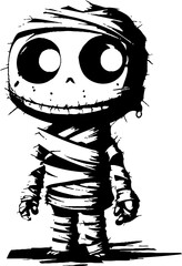 Ancient Affection Cute Creepy Mummy Emblem Nostalgic Nuzzle Vintage Mummy Symbol