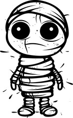 Eerie Elegance Creepy Mummy Logo Design Wrapped Wonders Vintage Mummy Icon