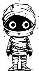 Spooky Sweetheart Vintage Mummy Icon Eerie Elegance Creepy Mummy Vector Symbol