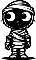 Tomb Tenderness Vintage Mummy Emblem Cryptic Cuteness Creepy Mummy Vector Symbol