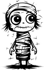 Retro Cryptic Cuteness Cute Mummy Icon Design Vintage Mummy Mate Creepy Mummy Symbol