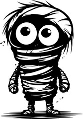 Cryptic Cuteness Creepy Mummy Vector Symbol Coffin Cuddles Vintage Mummy Logo Design