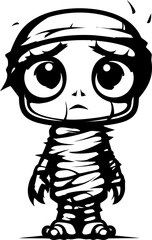 Hauntingly Handsome Vintage Mummy Symbol Endearing Embalming Creepy Mummy Vector Logo