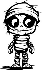 Retro Rattle Romance Cute Mummy Icon Design Hauntingly Happy Vintage Mummy Symbol