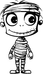 Vintage Wrap Warmth Creepy Mummy Emblem Retro Rattle Romance Cute Mummy Icon Design