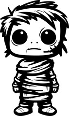 Retro Rot Romance Creepy Mummy Icon Design Quaint Coffin Cutie Vintage Mummy Symbol