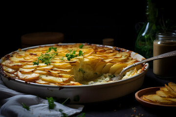 Scalloped Potato, Creamy and comforting potato casserole with layer of thinly sliced spud
