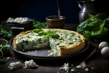 Spinach and Ricotta Pie, Savory and cheesy pie with creamy spinach and ricotta filling